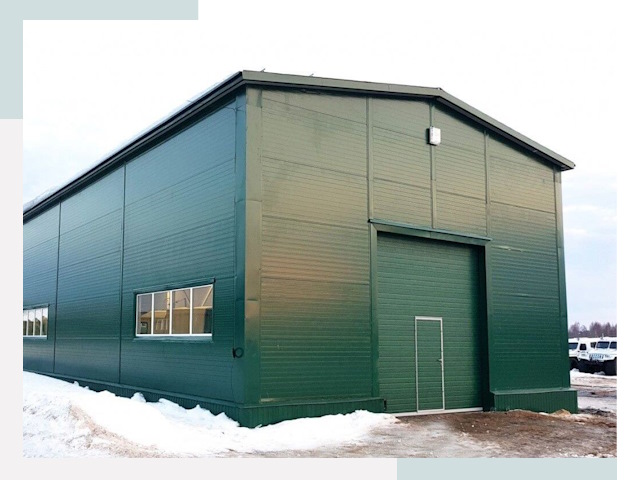 Двускатные ангары в Сестрорецке