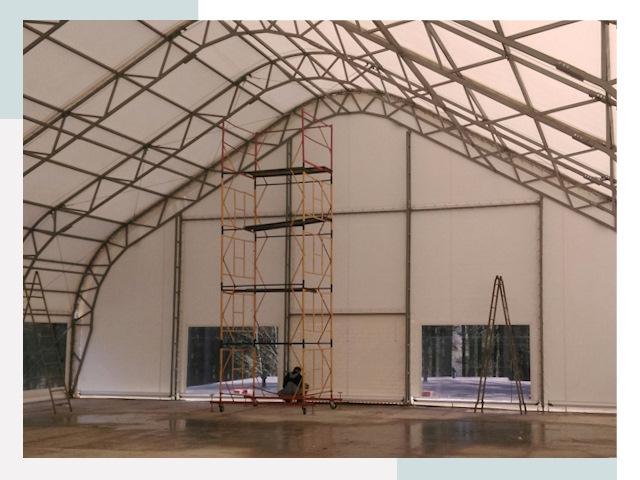 Шатровые ангары в Сестрорецке