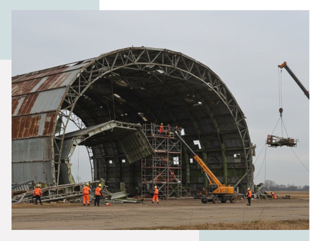 Демонтаж ангаров в Сестрорецке